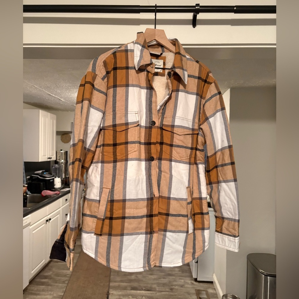 Plaid Button-Up lined Jacket